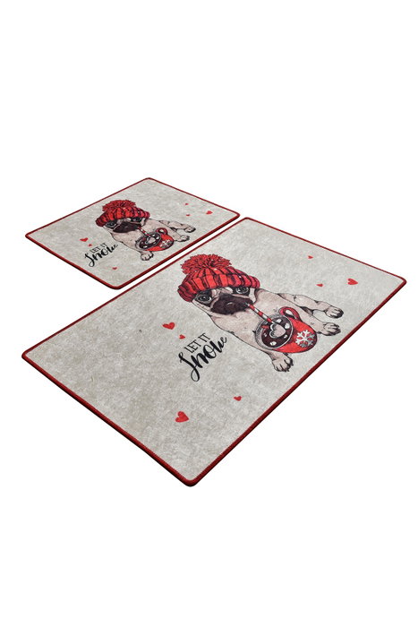 Mijölnir Juego de alfombras de baño Let It Snow Multicolor